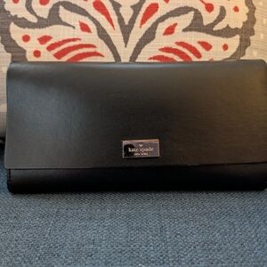 Kate Spade Black Leather Clutch Wallet